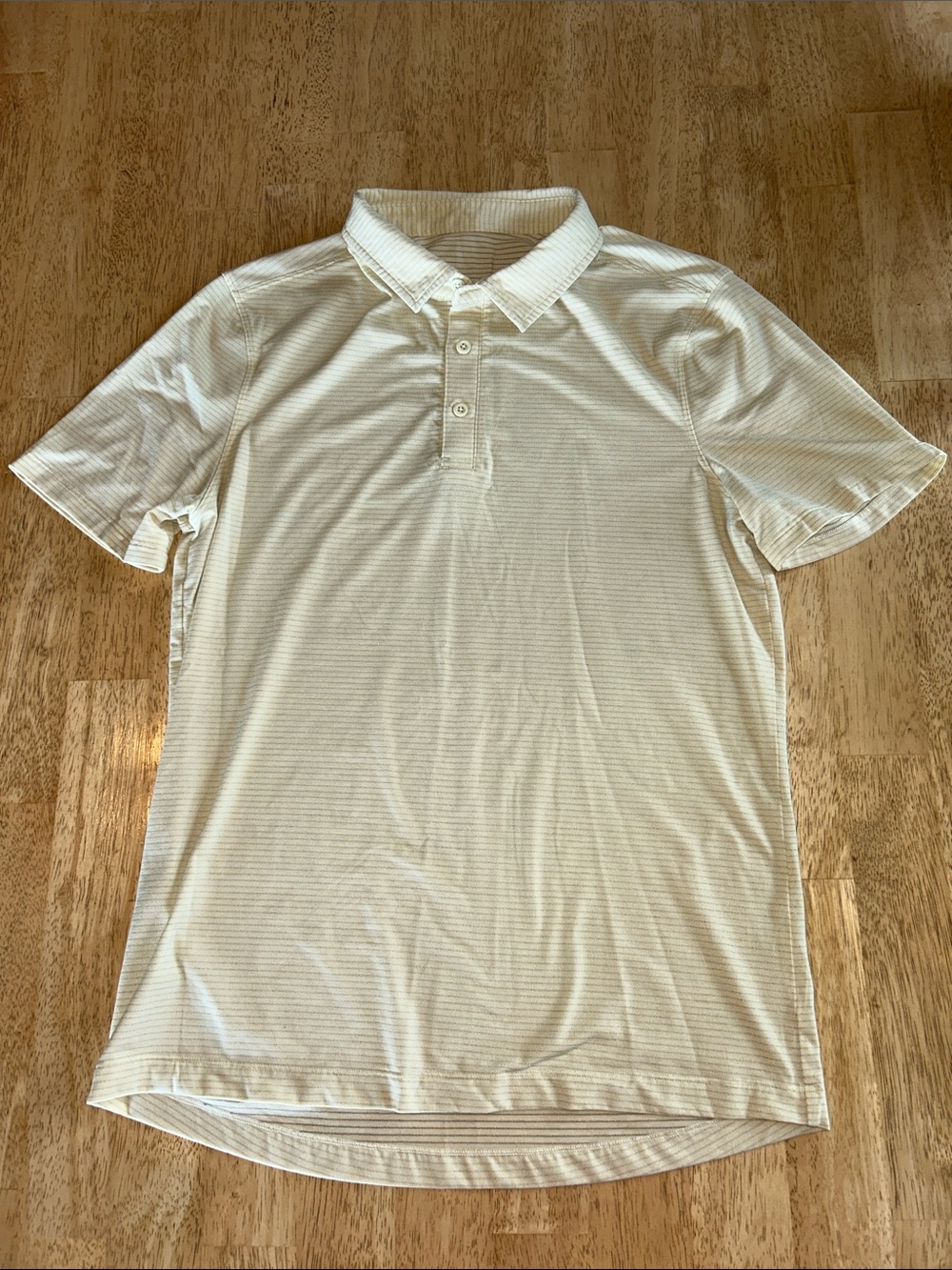 Men's lululemon yellow Cream Short-Sleeve Polo Shirt